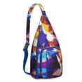 thumbnail image 1 of Aesthetic Sling Backpack - Fashion Forward Colorful Abstract Print Crossbody Bag, Multi-Pocket Organization, 1 of 4