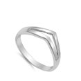 thumbnail image 4 of V Shape Pointed Chevron Wave Stackable Ring .925 Sterling Silver Band Jewelry Female Male Size 4, 4 of 4