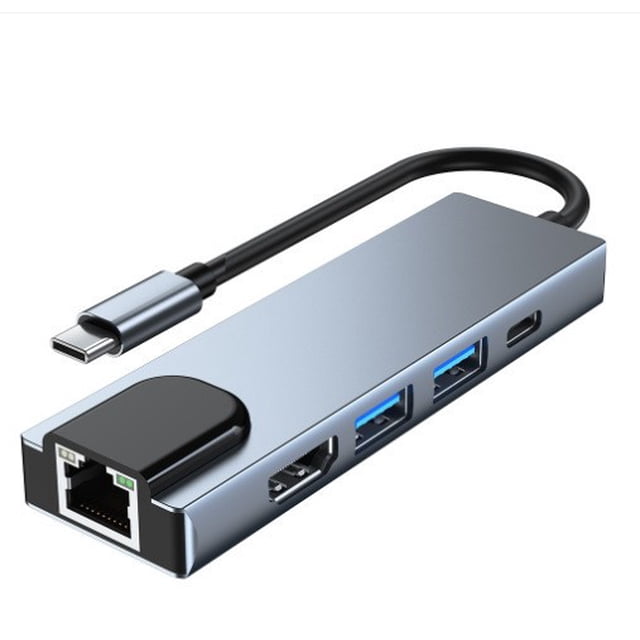 Convertidor de tipo C a HDTV, máquina de juegos de computadora para teléfono móvil multifunción 10 en 1, tarjeta de red de 100 m, concentrador USB-C