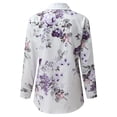 thumbnail image 5 of ZMHEGW Women's Floral Printed Shirts Tops Long Sleeve Lapel Button Down Blouse Summer Casual Fitted, 5 of 5