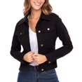 thumbnail image 2 of Notus Fashion Women's Fitted Button-Down Denim Jacket: Casual, Soft, and Stylish Long Sleeve Jean Jacket Black L, 2 of 7
