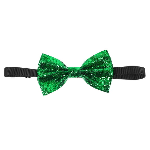 NIAIZEK Men Bow Tie Green Sparkling Pre-Tied Adjustable Bowtie for Wedding Banquet and Theme Party