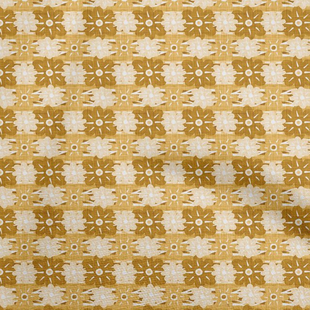 oneOone Rayon Dark Mustard Fabric Floral Sewing Craft Projects Fabric Prints By Yard 56 Inch Wide