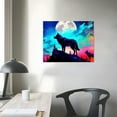 thumbnail image 3 of COMIO Canvas Wall Art For Living Room Family Wall Decor For Bedroom Modern Office Decorations Animal Wolf Wall Pictures Artwork Blue Starry Sky Scenery Painting Room Canvas Art Prints Home Decor, 3 of 4