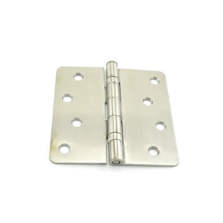 Hager Hinge RCBB1541432D14 4 x 4 in. 0.25 in. Radius Full Mortise Residential Weight Ball Bearing Hinge, Satin Stainless Steel