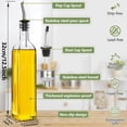 thumbnail image 3 of Juego de 2 botellas dispensadoras de aceite de oliva de vidrio, elegante vinagrera de 17oz/500ml con boquilla vertedora sin goteo, 3 of 9