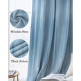 thumbnail image 6 of Blue Black Out Curtains 63 Inch Long, Room Darkening Draperies Curtains Panels, Modern Abstract Art Ombre Striped Thermal Insulated Curtain for Bedroom Living Room 52"x63" 2 Panels, 6 of 8