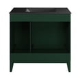 thumbnail image 7 of Cascade 36" Freestanding Bathroom Vanity in Green Oak with Black Sink Top, 7 of 7