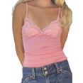 thumbnail image 2 of Tops for Women Sexy- Tank Tops - Y2K Bralette Spaghetti Strap Undershirts Slim Going Out Top Pink M, 2 of 9