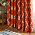 thumbnail image 2 of TOWN & COUNTRY EVERYDAY Ironwork Geo Trellis Sateen Indoor Curtains, Room Darkening Blackout, Grommet Top, Energy Efficient, 2-Pack Set, 52"x108", Mecca Orange, 2 of 10