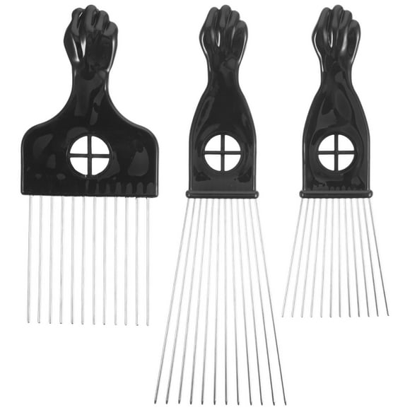 BRIGHTFUFU 3pcs Pelick Pick Combs Desinformle de pelucas Pick Suco de acero inoxidable
