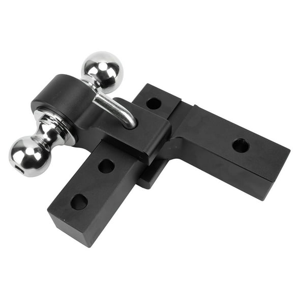 Adjustable Dual Ball Mount Hitch with Lock Pins 6in Drop Aluminum for 2in Receivers Boats Campers