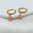 thumbnail image 5 of Sunyuer Vintage Daisy Flower Dangle Drop Earrings - Little Daisy Hoop Huggie Earrings - Minimal Earrings for Women, 5 of 8
