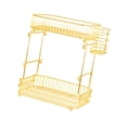 thumbnail image 4 of Tier Spice Rack Organizador de almacenamiento de cocina Rettable Estante de baño Multiuse Desechable Canasta de frutas para la oficina en Oro, 4 of 9