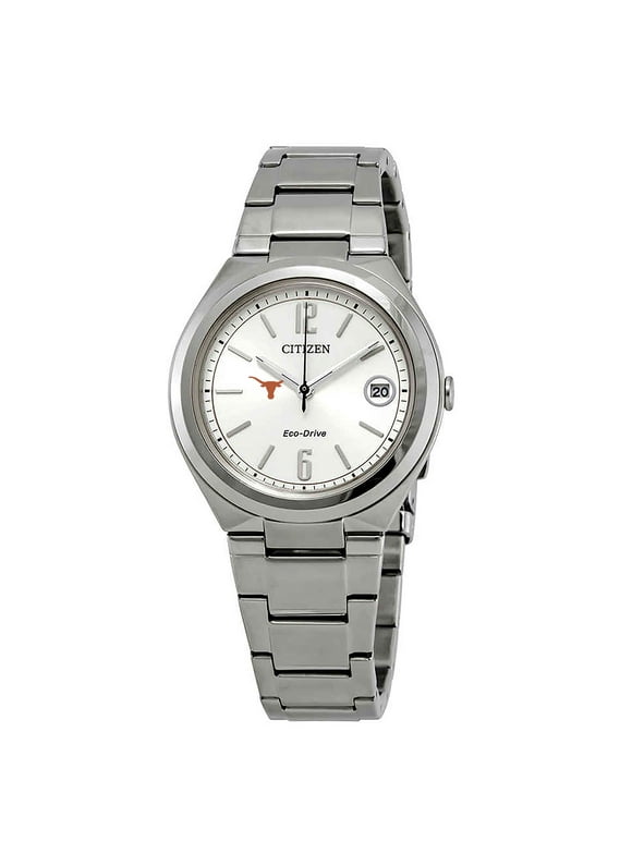 Women's  Silver Texas Longhorns Eco-Drive Stainless Steel Watch
