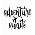 thumbnail image 3 of Adventure Awaits Duvet Cover Set Twin Size, Travel Typography with Airplane New Destinations Holiday Vacation, Decorative 2 Piece Bedding Set with 1 Pillow Sham, Black and White, by Ambesonne, 3 of 3