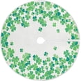 thumbnail image 1 of FMSHPON Nature Shamrock Leaves Xmas Christmas Tree Skirt Stand Mat for Holiday Party Decoration Indoor Outdoor 48 inches, 1 of 6