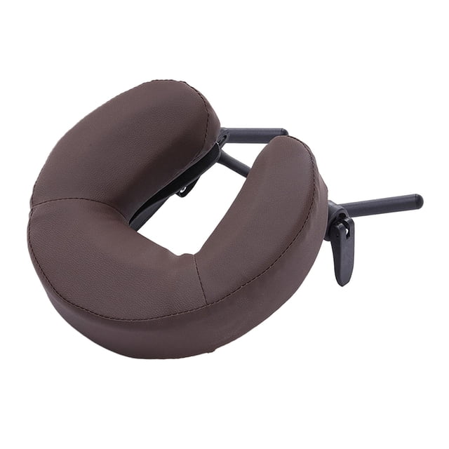 Mesa de masaje con soporte facial y almohada, cómoda y portátil, de aleación de aluminio café