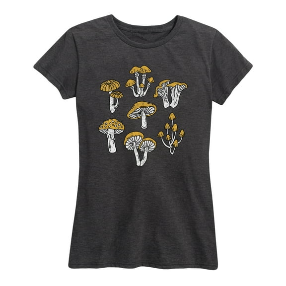 Instant Message - Types Of Mushrooms - - Women's Short Sleeve Graphic T-Shirt