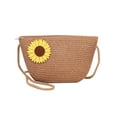 thumbnail image 2 of Damen Stroh Geflecht Blumen Sommer Strand Umhängetasche (Sonnenblume), 2 of 9