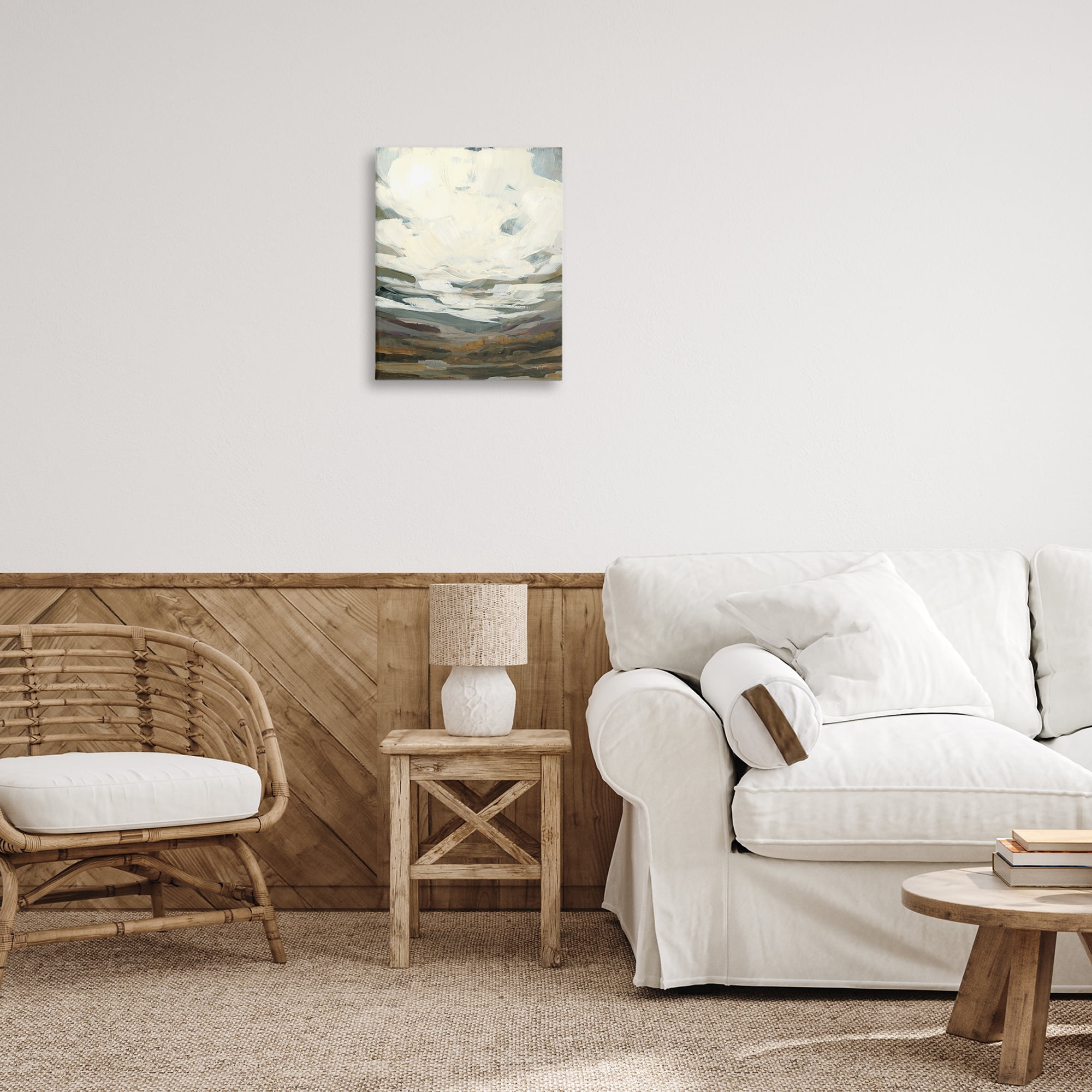 Stupell Industries Cloudy Abstract View Landscape Painting Gallery Wrapped Canvas Art Print Wall Art, 16 x 20