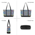 thumbnail image 6 of FORMRS Canvas Laptop Tote Bag for Women with 15.6" Computer Compartments Shoulder Handbag, Psychedelic Pattern, 6 of 7