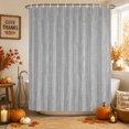 thumbnail image 2 of Light Gray Shower Curtain Set - Extra Long 72" x 96" Washable Bathtub Curtain with 12 Hooks, Modern Minimalist Vertical Stripes Linen Texture Waterproof Fabric Stall Shower Curtains for Bathroom, 2 of 8
