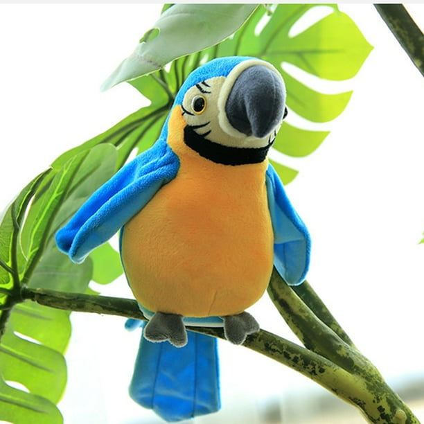 Talking Plush Parrot Toy Funny Repeat Learning Helper Multifunctional Movable Wing Electric Talking Bird Stress Anxiety Relief Interactive Dolls