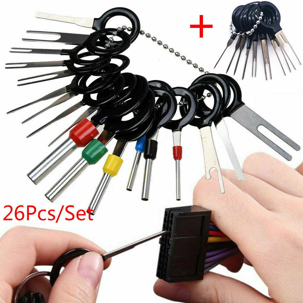 26pcs Car Terminal Removal Tool Kit Wire Connector Extractor Puller Release Pin 