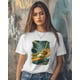 thumbnail image 3 of Womens Tops Lying Frog Holiday Cotton Short Sleeve Round Neck T-Shirt Trendy Comfortable, Tropical Tree Leaf, 3 of 7