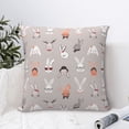 thumbnail image 4 of Fuzoiu Various Rabbits Print Square Pillow Cover,Hidden Zipper Design,Luxury Square Pillow Case, Throw Pillow,Couch Cushion-24"x24", 4 of 7
