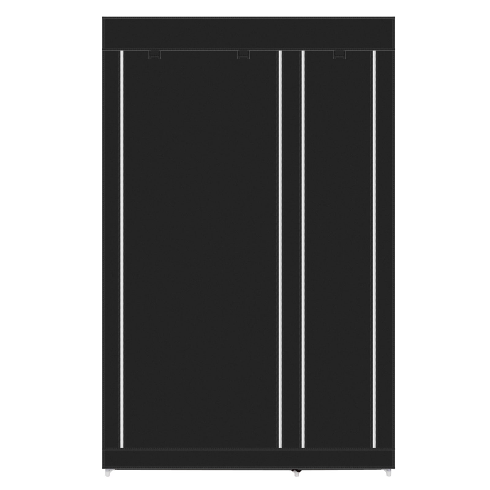 67" Portable Clothes Closet Wardrobe with Non-woven Fabric and Hanging Rod Quick and Easy to Assemble, Black