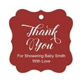 thumbnail image 1 of Darling Souvenir Baby Shower Thank you Favor Tags Custom Hang Gift Tags-Maroon-100 Tags, 1 of 1