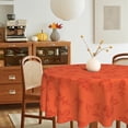 thumbnail image 2 of Fall Round Tablecloth Maple Leaf Tablecloth 60 Inch Autumn Leaves Thanksgiving Orange Table Cover Waterproof Wipeable Table Cloth for Kitchen Home Decoration, 2 of 5