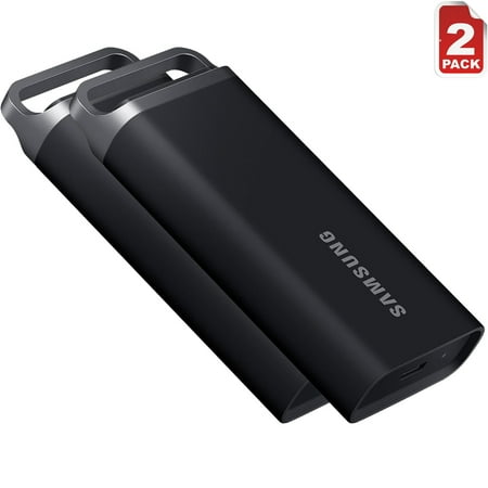 Samsung Portable SSD T5 EVO USB 3.2 4TB (Black): Fast, Durable & Extensive Compatibility (2-Pack)
