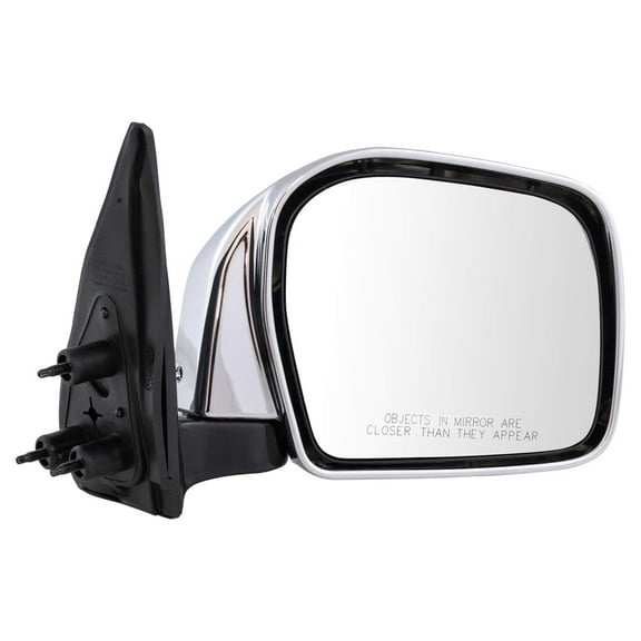 TRQ Mirror Manual Chrome Smooth Black Passenger Side Right RH for 01-04 Tacoma MRA06933 Fits select: 2001-2004 TOYOTA TACOMA