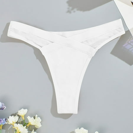 Kapxumo Summer Savings Clearance! Womens Solid Color Low Waist Mesh Transparent Underwear Thong  Sexy and Comfortable Lingerie  Breathable and Lightweight Thong for Everyday Wear