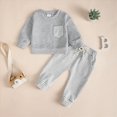 thumbnail image 2 of TOWED22 Toddler Boy Clothes Baby Outfits Fall Winter Solid Color Pullover Pockets Sweatshirts + Joggers Pants Set(Blazer,6-12 M), 2 of 7