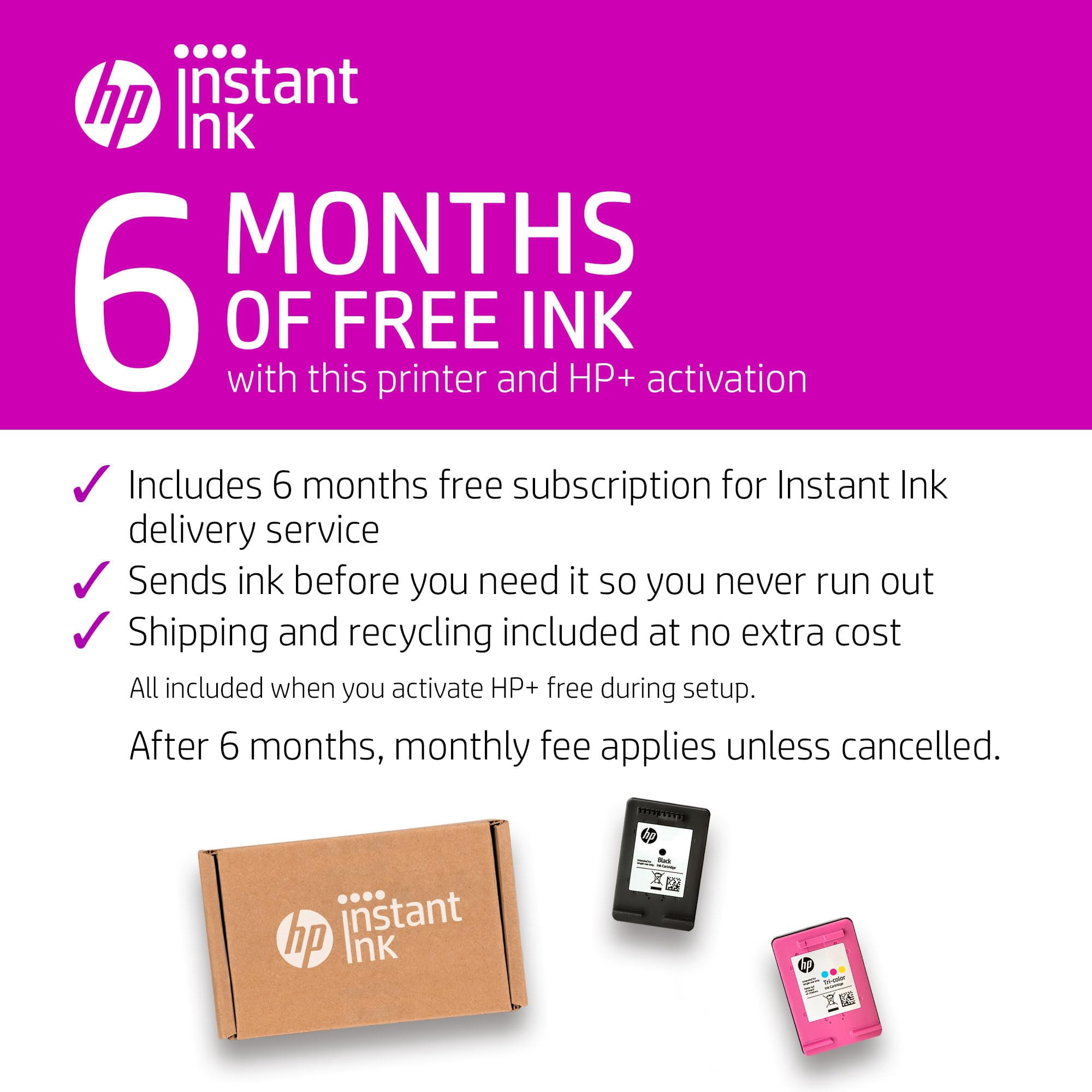 HP OfficeJet Pro 8025e Wireless All-in-One Color Printer with 6 months Free Ink with HP+ (1K7K3A)
