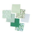 thumbnail image 4 of 7pcs DIY Patchwork Fabric Printed Cotton Cloth Sewing Quilting Scrapbooking Handicraft Square Fabric, Green, 4 of 7