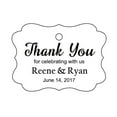 thumbnail image 1 of 100 PCS Custom Wedding Favor Hang Tags Thank you for celebrating Personalized Paper Tags, 1 of 1