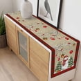 thumbnail image 4 of Beige Christmas Table Runner 48 Inches Long Farmhouse Dress Scarves, Snowman Xmas Tree Birch Snowflakes Red Plaid Dining Tablerunner for Coffee Table/Kitchen Island/Party Décor, 13" x 48", 4 of 8