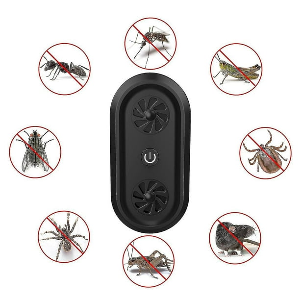 Repelente ultrasónico de plagas, paquete de 2, altavoces duales, repelente de insectos, ratones, mosquitos, cucarachas, ratas, ondas electromagnéticas