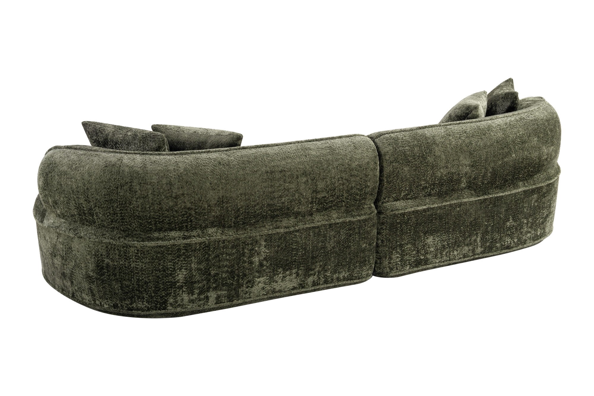 DEALTOPS 114" Modular Boucle Curved Sectional Sofa, 4-Seater Cloud Couch with No Assembly, Green