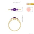 thumbnail image 4 of ANGARA Natural 0.45 Ct. Amethyst with Diamond Classic Ring in 14K Yellow Gold for Women (Ring Size: 3), 4 of 9