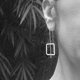 thumbnail image 4 of Pendientes colgantes cuadrados yuxing étnico retro color plateado 1 par, 4 of 5