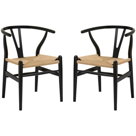 Poly & Bark Weave Chair in Black (Set of 2)