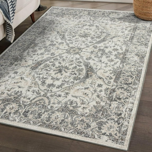 Luxe Weavers Euston Silver 6x9 Modern Farmhouse Oriental Area Rug