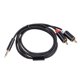 thumbnail image 1 of Cable divisor de 3,5 mm a 2 RCA Cable divisor estéreo, cable RCA divisor Y para teléfono inteligente, tableta, computadora portátil, amplificador, 1M Hugo Cable divisor de audio RCA, 1 of 10