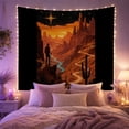 thumbnail image 2 of Hiker Above a Turquoise Canyon River, Adventurous Vintage for Outdoor Enthusiasts, Wilderness Travel Decor, Graduation Gift, Tapestry Wall Hanging for Bedroom and Study Room, 2 of 7